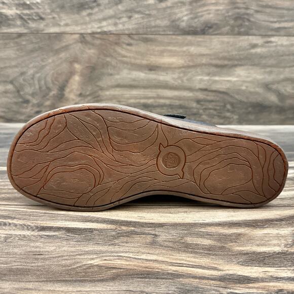 NIB Born Henna 7M Comfort Black Leather Slide Sandals - Picture 7 of 11